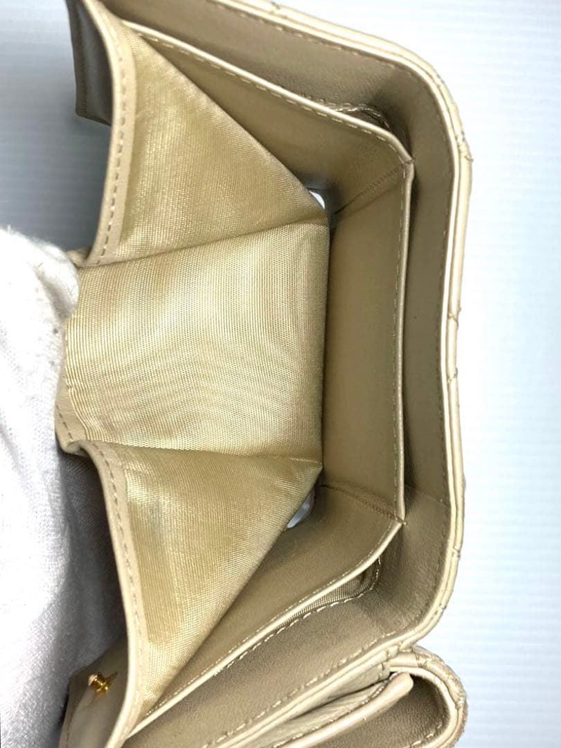 クリスチャン　ディオール　カナージュ　カロ　CDロゴ 三つ折り財布　袋付き