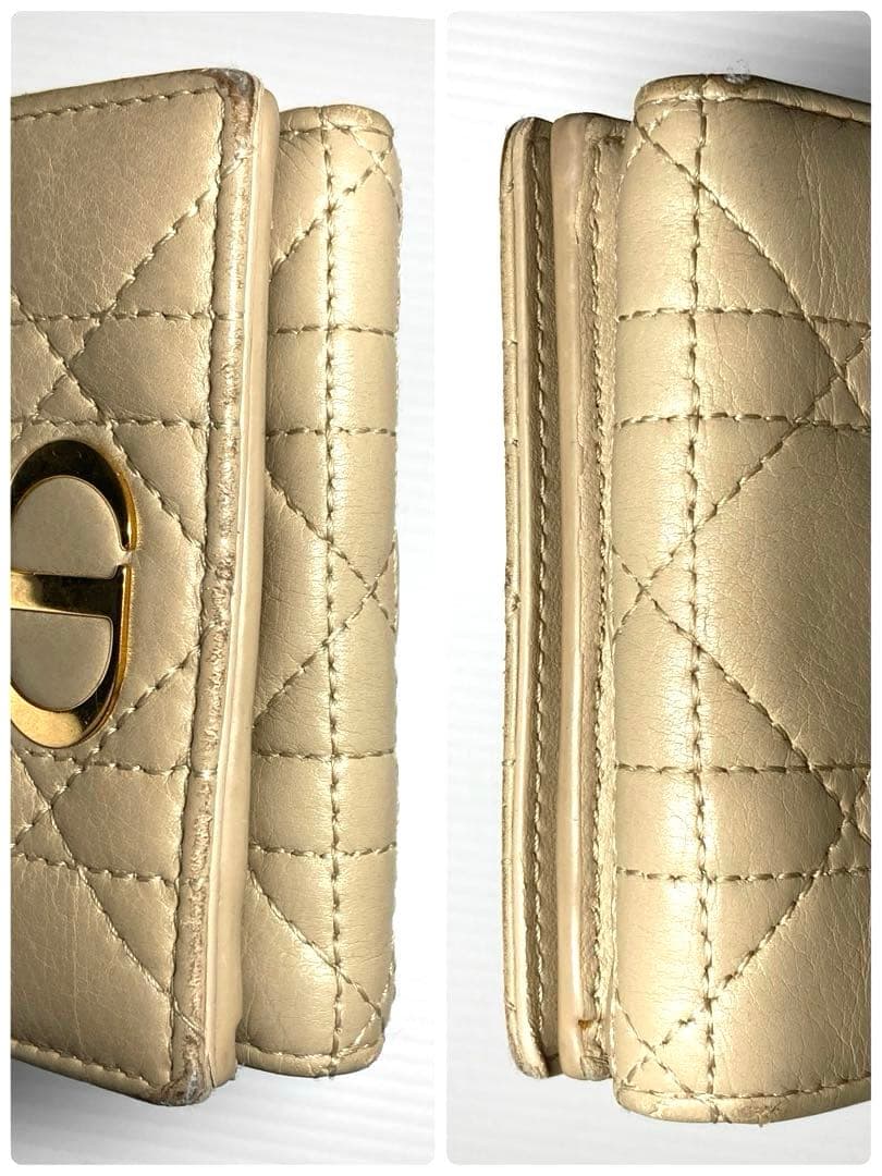 クリスチャン　ディオール　カナージュ　カロ　CDロゴ 三つ折り財布　袋付き