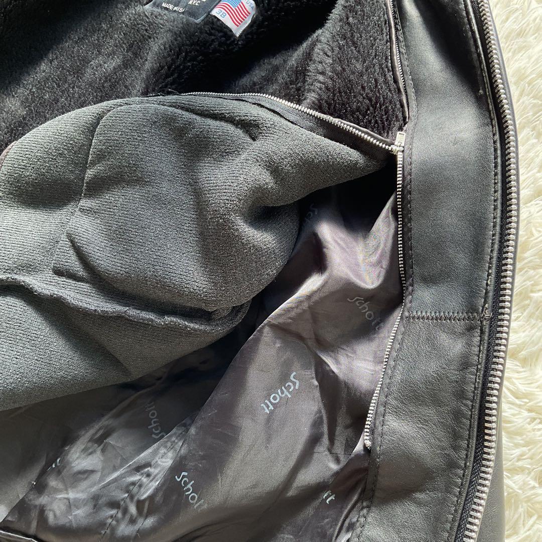 人気✨schott 641 レザージャケット　シングルライダース　38 ブラック