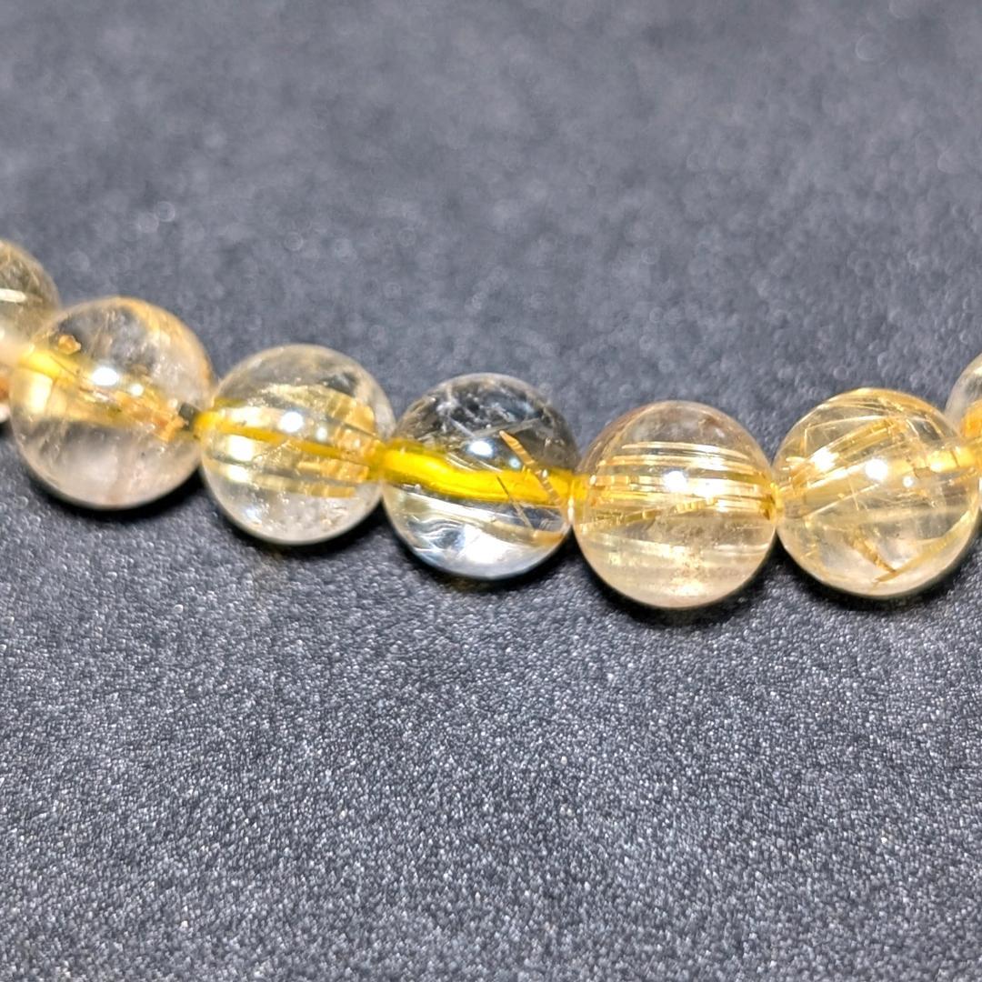 ドーナツ【金運爆上げ】極上タイチンルチル 7mmブレスレット 運命の一本