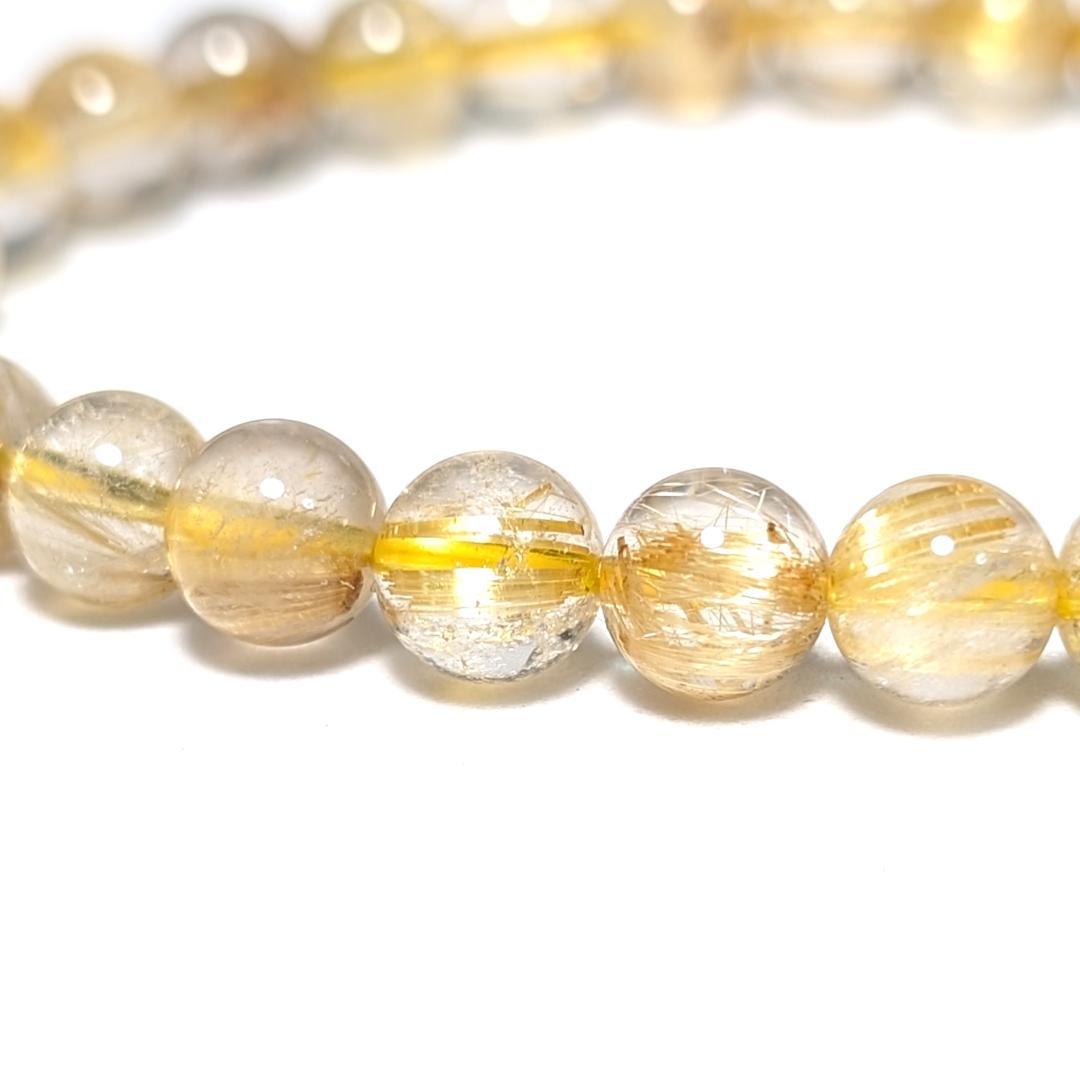 ドーナツ【金運爆上げ】極上タイチンルチル 7mmブレスレット 運命の一本