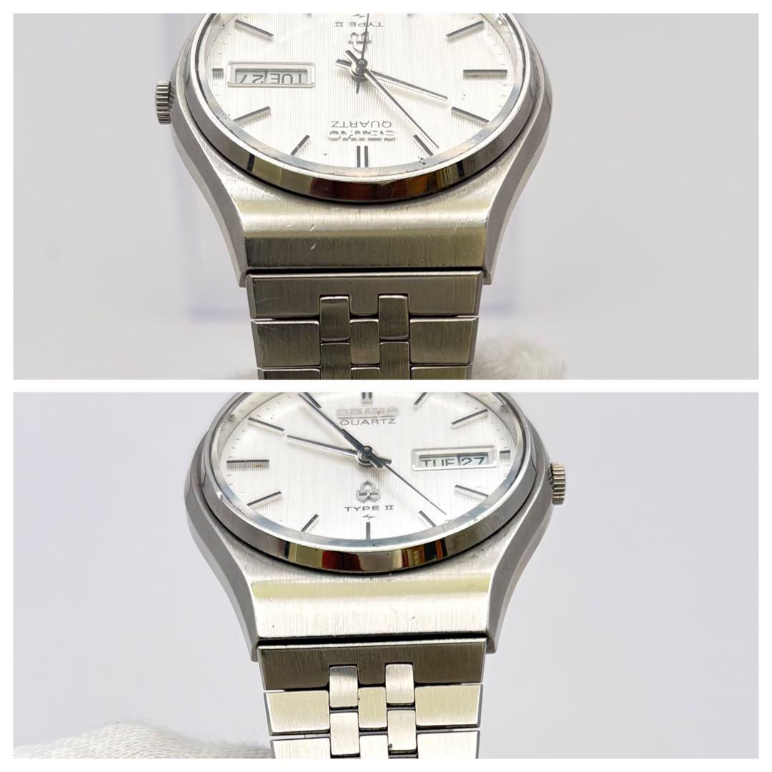 SEIKO TYPEⅡ クォーツ デイデイト シルバー メンズ 腕時計 新品電池