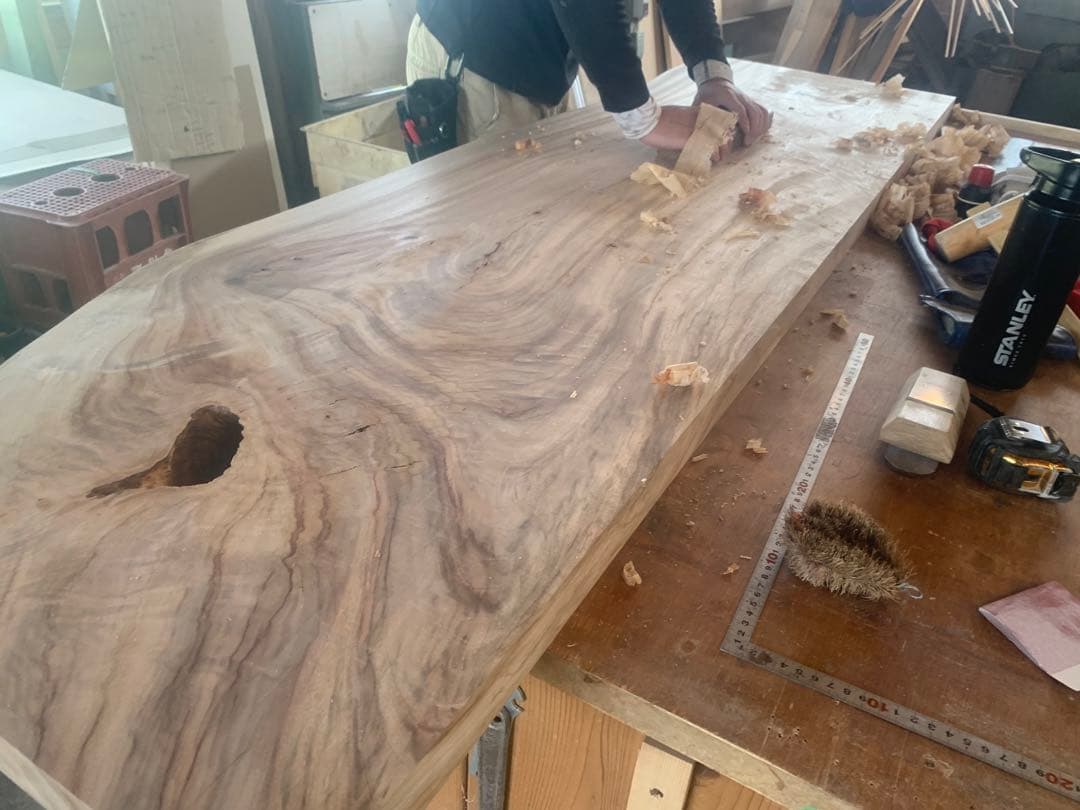 ✳️鹿児島県産楠一枚板天板、カウンター材加工済♦︎レジン、チギリ、ESHA塗装