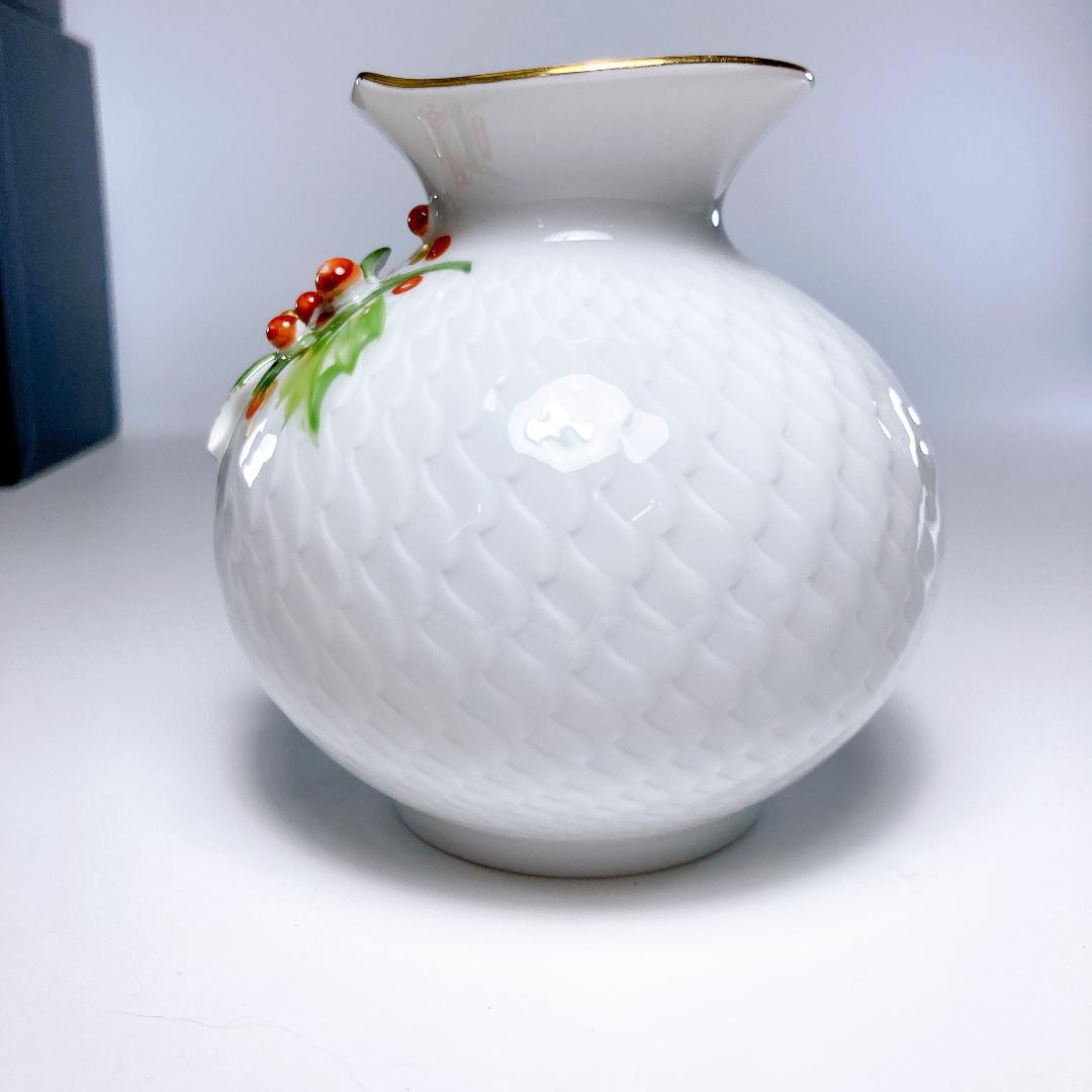 Meissen マイセン ヒイラギ 波の戯れ 花瓶 9cm　柊 |3165|☆