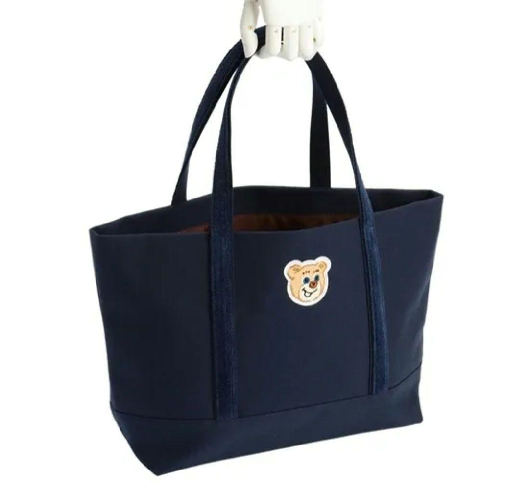 ラブラリー フェイラー オールドテディ ワッペン トートバッグ L ネイビー
