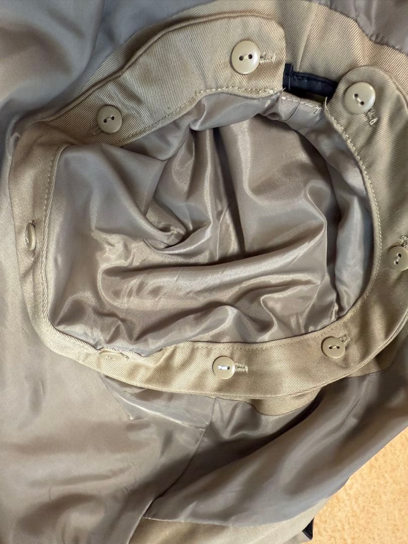 anuans ヴィーガンレザートリム2WAYトレンチコート