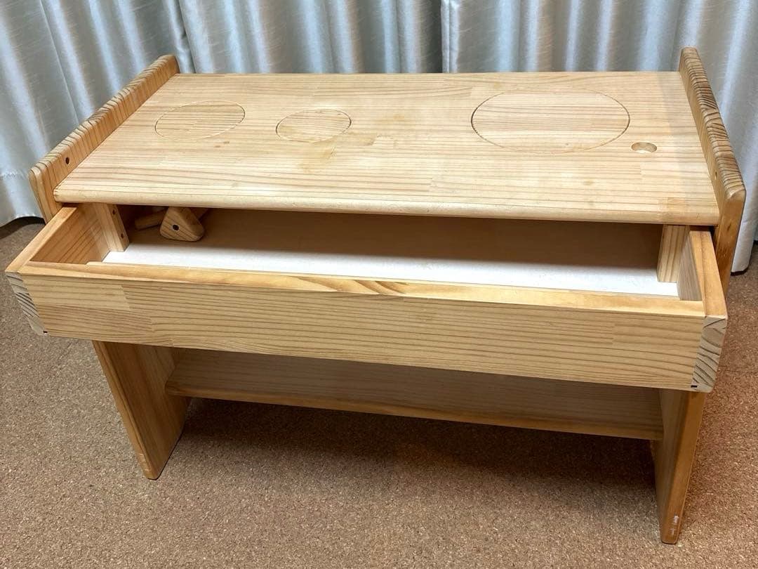 木遊舎 おままごとキッチン デスク 2way 木のおもちゃ　子ども机