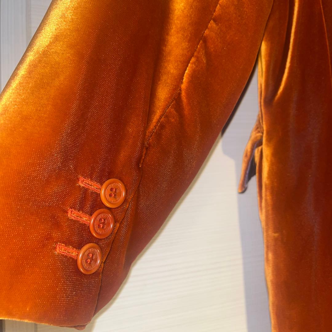 ETRO エトロ コート ベルベット ベロア オレンジ ロングコート