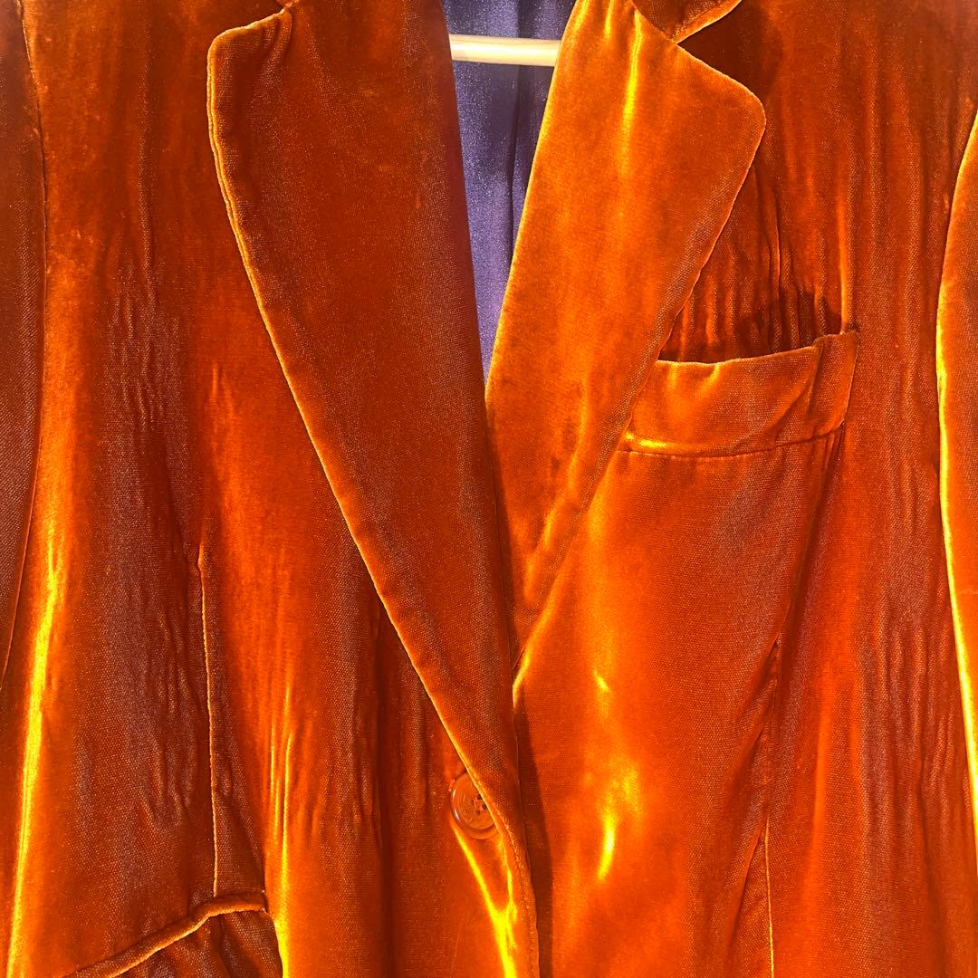 ETRO エトロ コート ベルベット ベロア オレンジ ロングコート