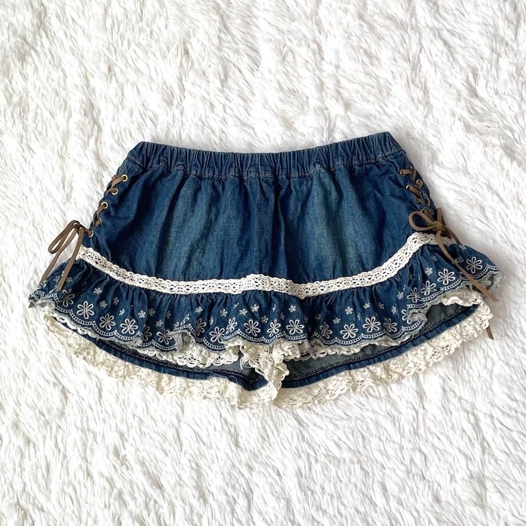 y2k 00s 平成ギャル LIZ LISA リズリサ デニムキュロット レース