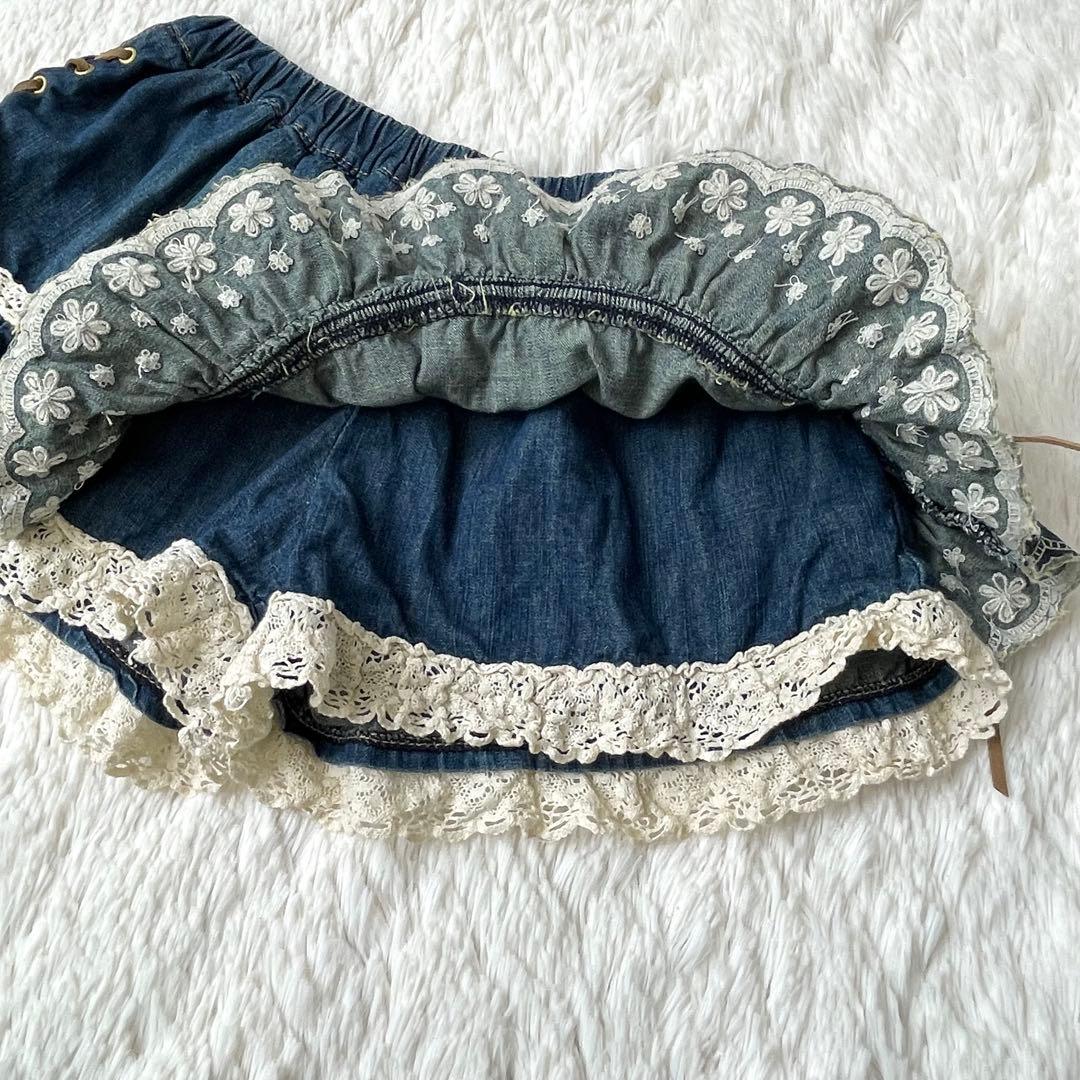 y2k 00s 平成ギャル LIZ LISA リズリサ デニムキュロット レース