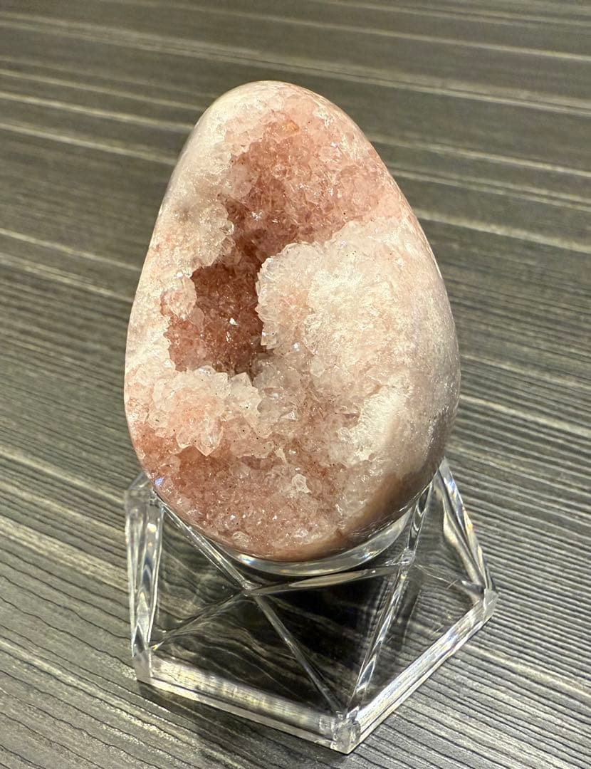 ピンクアメジスト 卵 ② 台座付き エッグ クラスター ドーム 桜瑪瑙 天然石