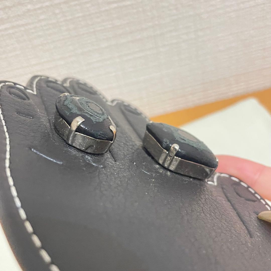 ロエベ　レザーハンドモチーフキーリング　ブラック　10R2510