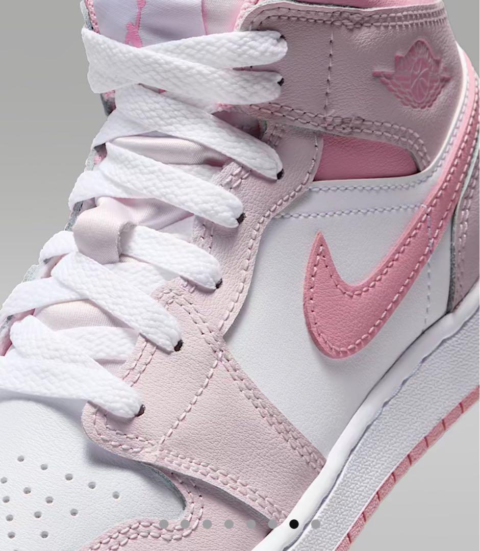 限定カラー【新品】NIKE GS AIR JORDAN1 MID　パールピンク