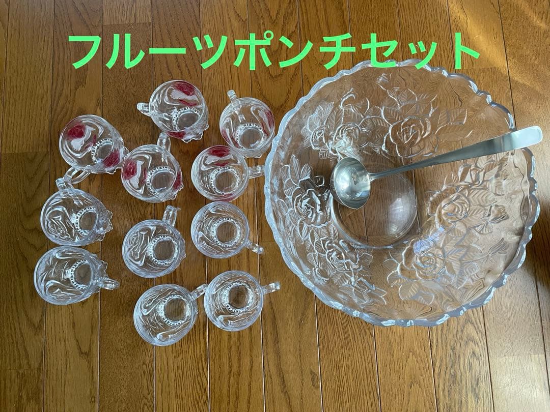 ガラス製デザートボウルとカップセット