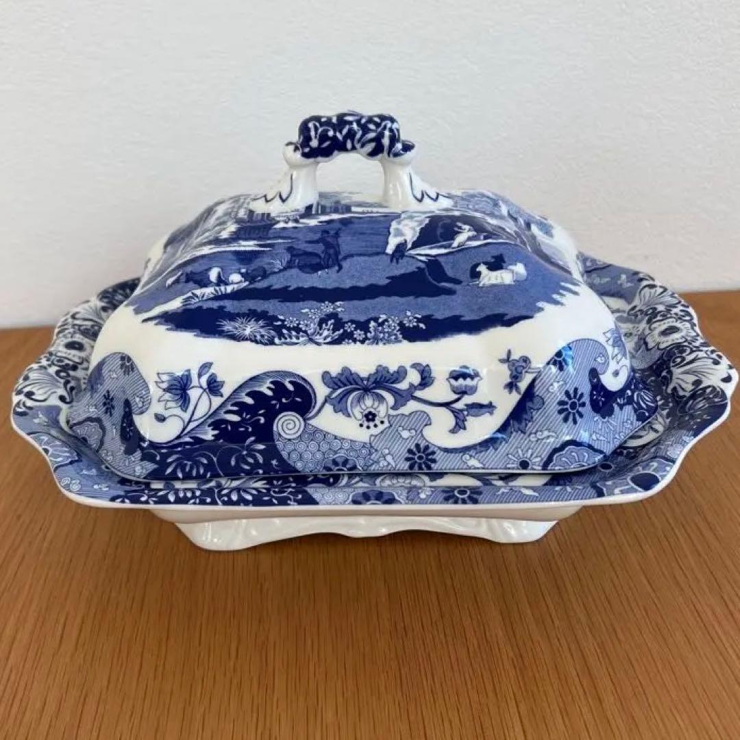 【美品】spode ブルーイタリアン　カバードベジタブルディッシュ