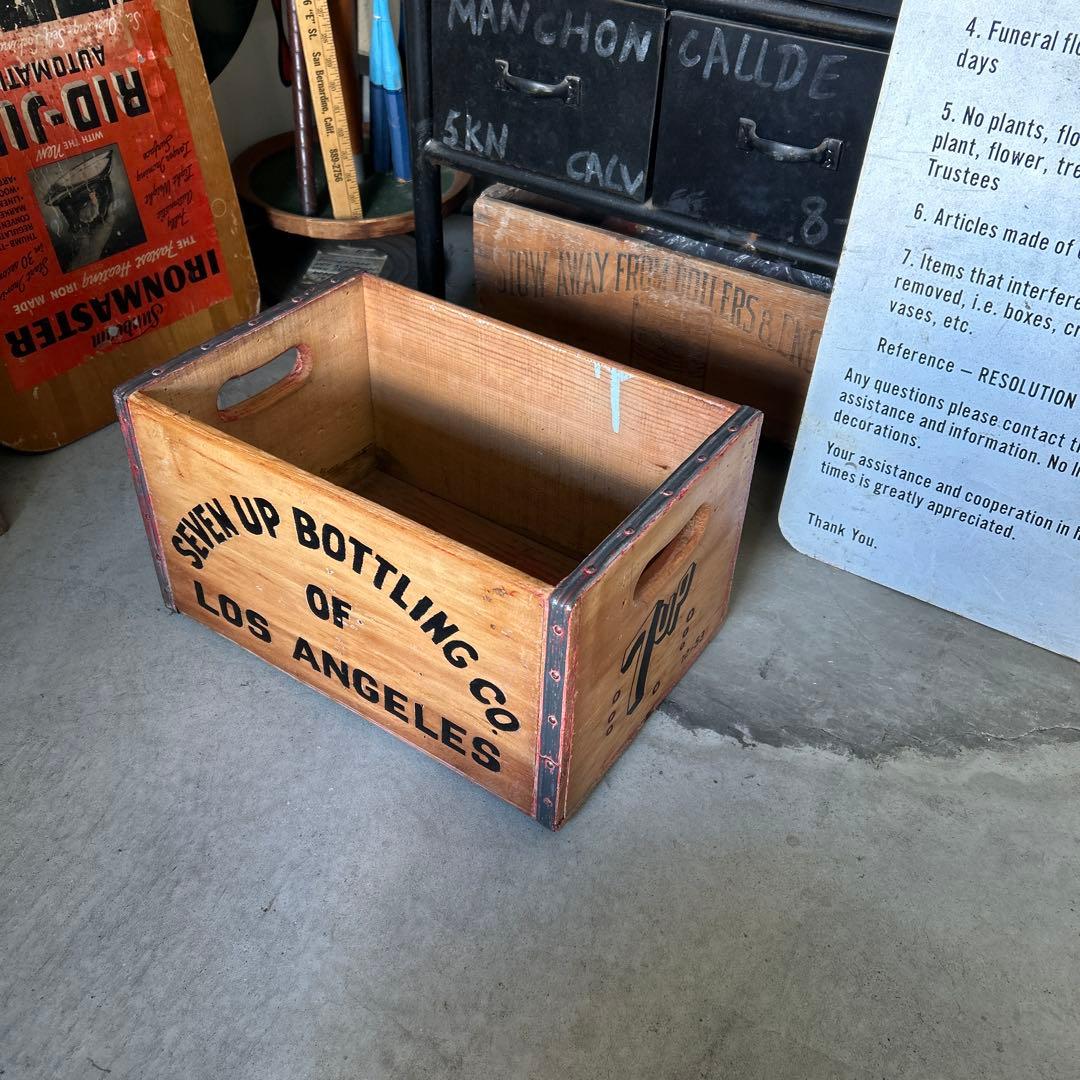 【訳あり】U.S.A ヴィンテージ 7up 木箱 セブンアップ ウッドボックス