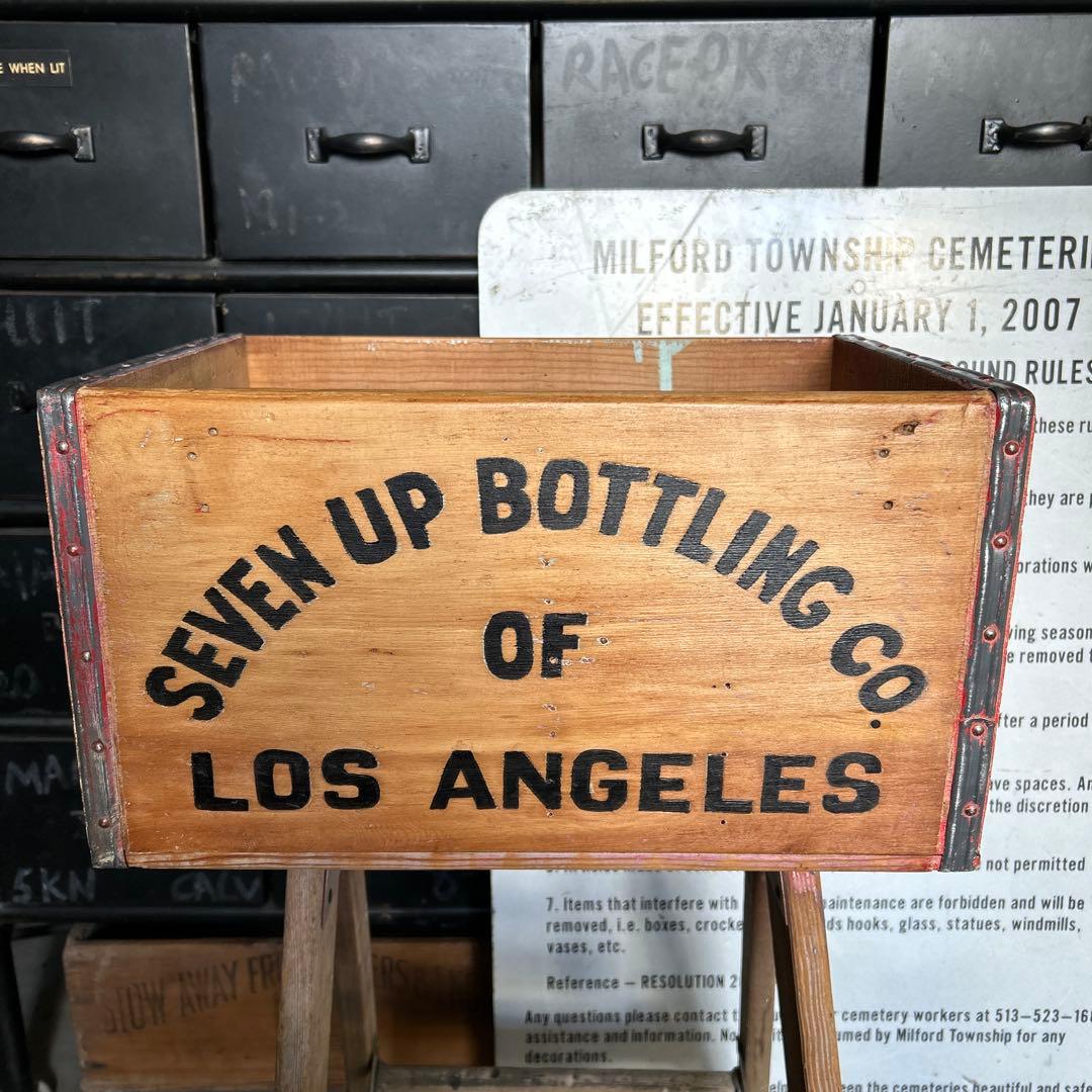 【訳あり】U.S.A ヴィンテージ 7up 木箱 セブンアップ ウッドボックス