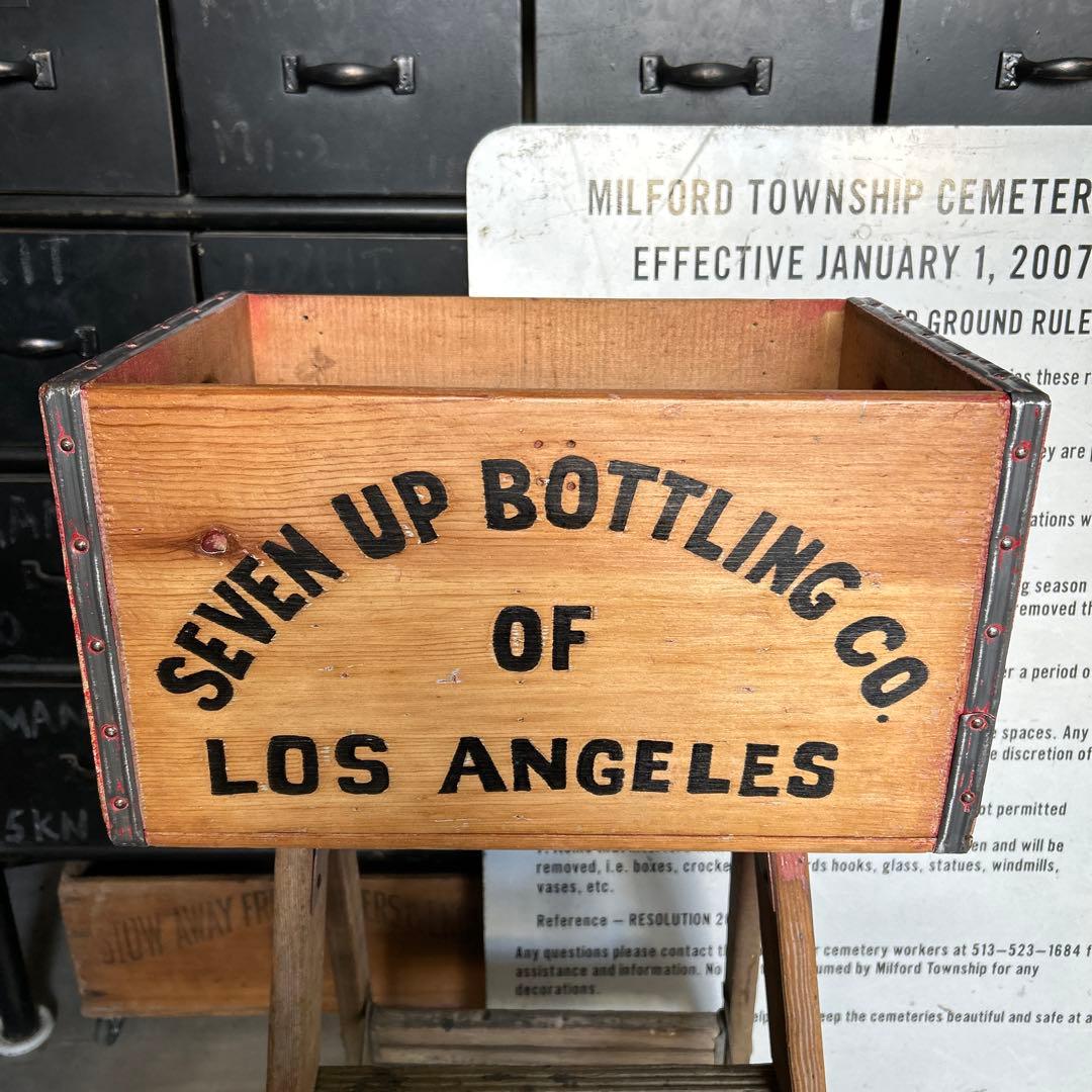 【訳あり】U.S.A ヴィンテージ 7up 木箱 セブンアップ ウッドボックス