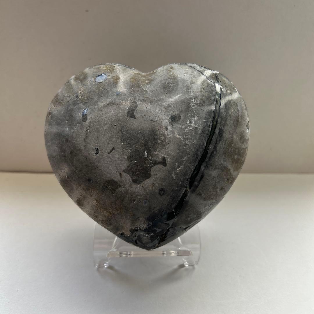 天然石 アメジスト ハート 大型 カルサイト 共生 クラスター ウルグアイ産