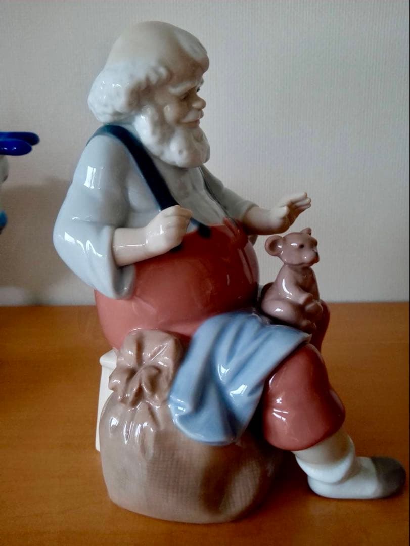 リヤドロ　クリスマス　サンタクロース　テディーベア　フィギュリン　陶器　人形