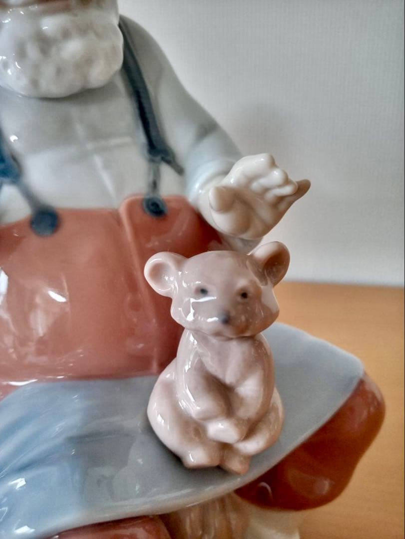 リヤドロ　クリスマス　サンタクロース　テディーベア　フィギュリン　陶器　人形