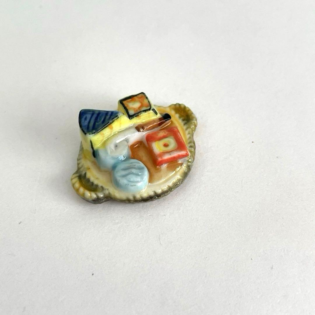 フランスのマルシェ　レア　ヴィンテージ　フェーブ　フランス　パニエ　ミニチュア