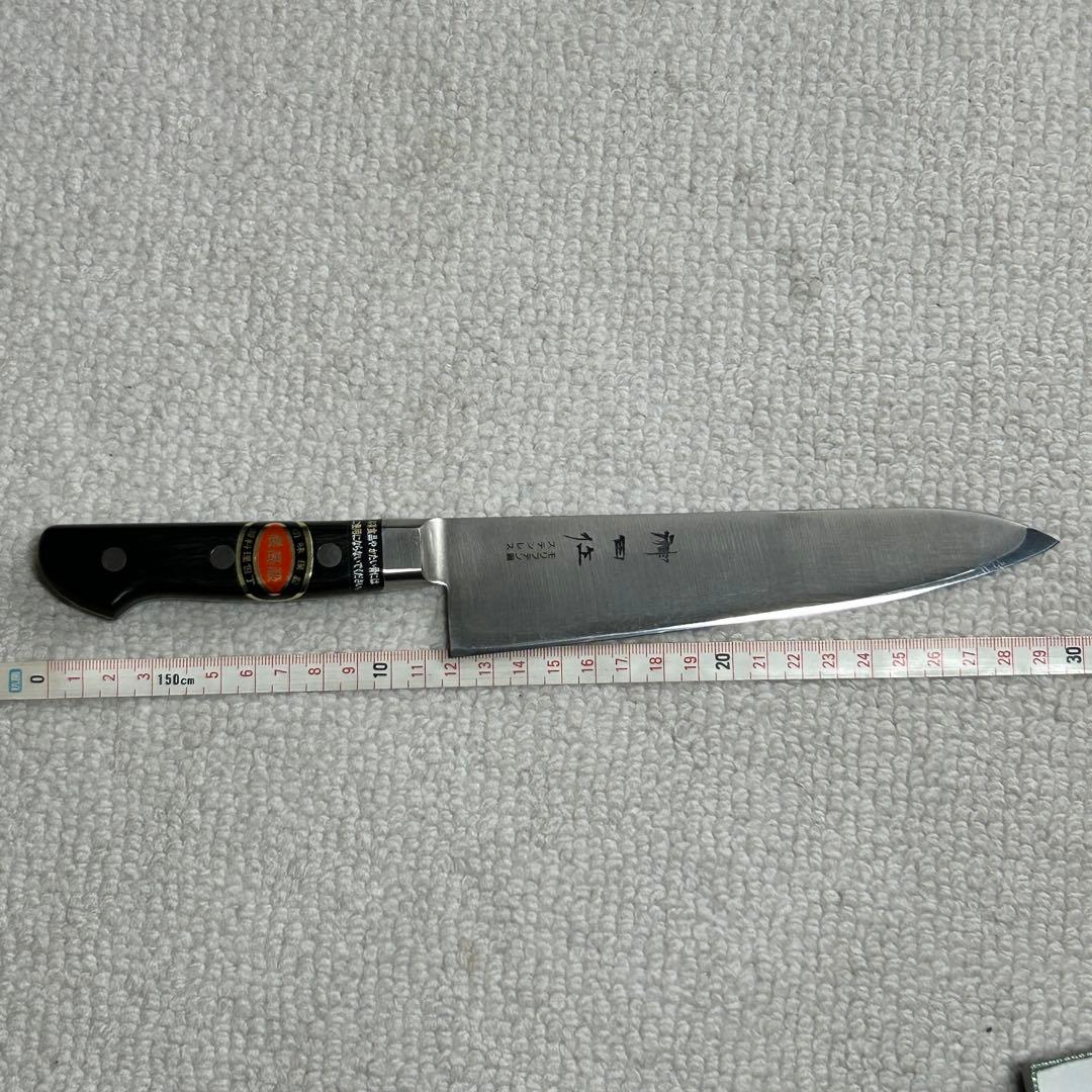 新品未使用品　神田作　ツバ付き牛刀　ステンレスモリブデン鋼　180㎜　手砥本刃付