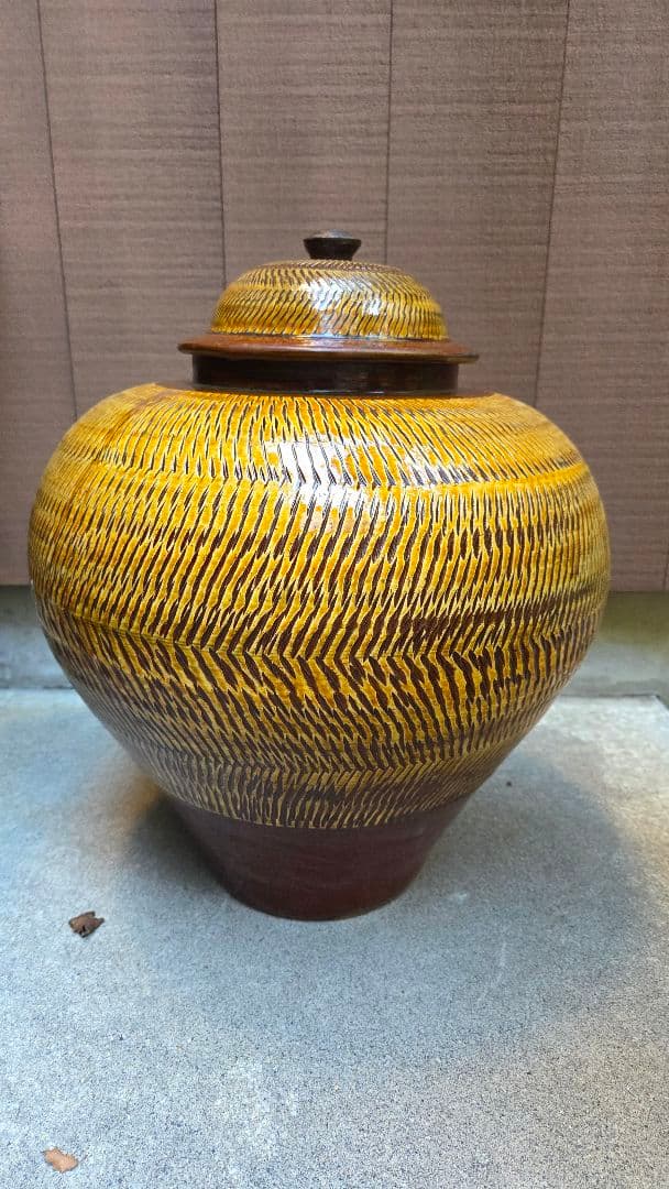 小鹿田焼 坂本浩二窯 大壺 民藝 飛びかんな