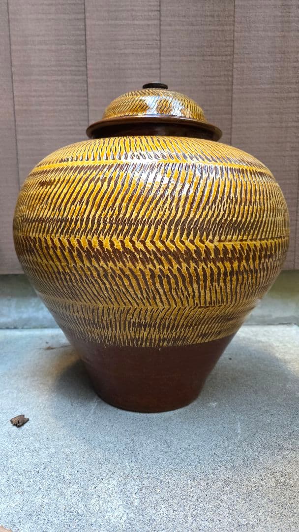 小鹿田焼 坂本浩二窯 大壺 民藝 飛びかんな