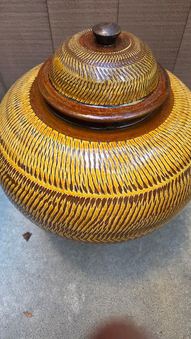 小鹿田焼 坂本浩二窯 大壺 民藝 飛びかんな