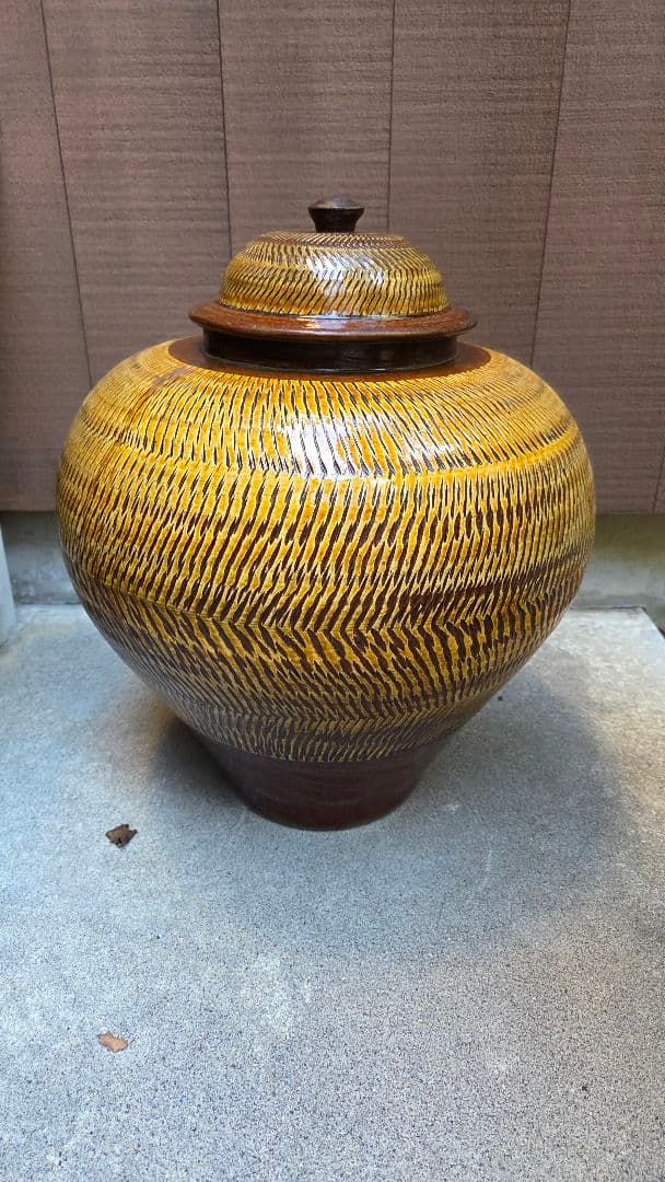 小鹿田焼 坂本浩二窯 大壺 民藝 飛びかんな