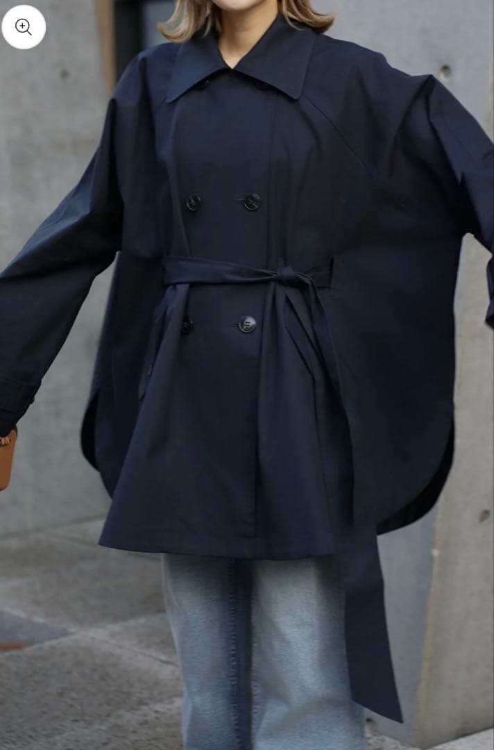 【ELLIE】ケープトレンチコート NAVY