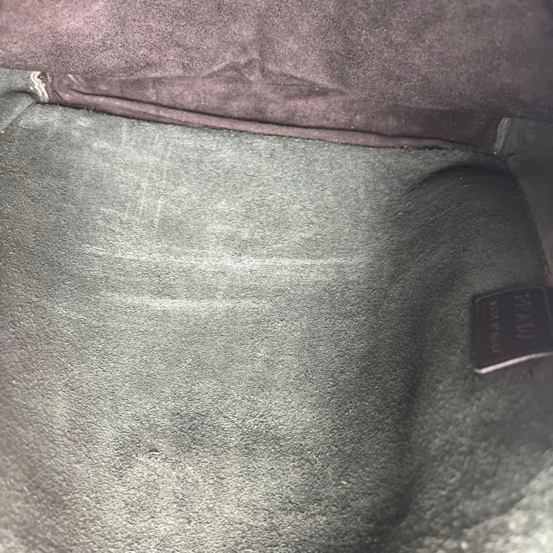 バッグ PRADA leather messenger bag black