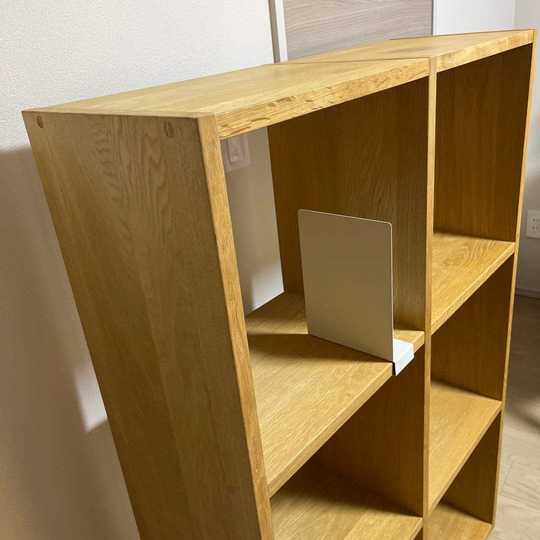 無印良品　スタッキングシェルフ　【ブックエンド付き】　2列×3段