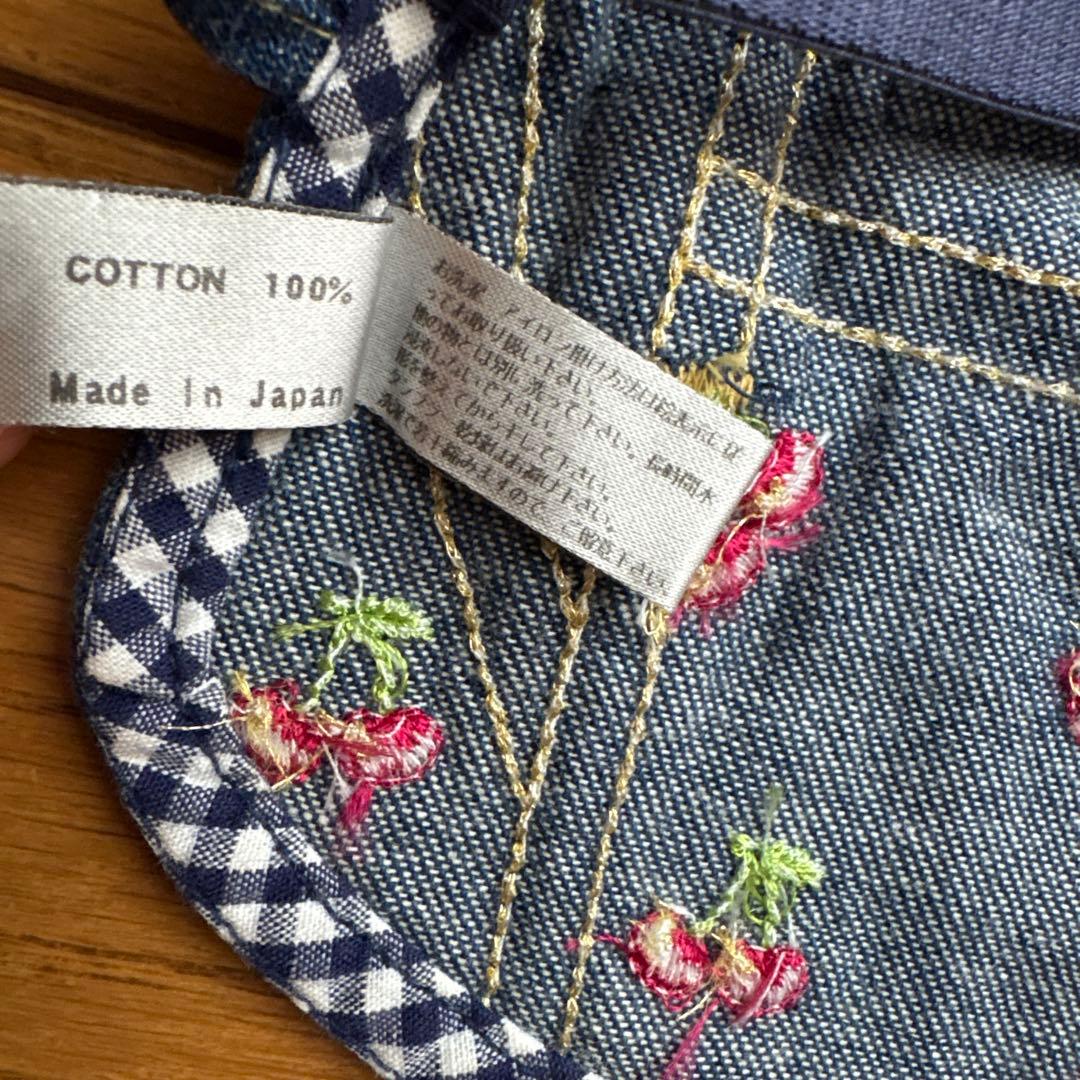ブルブブ★さくらんぼ刺繍 デニムスカート XXS