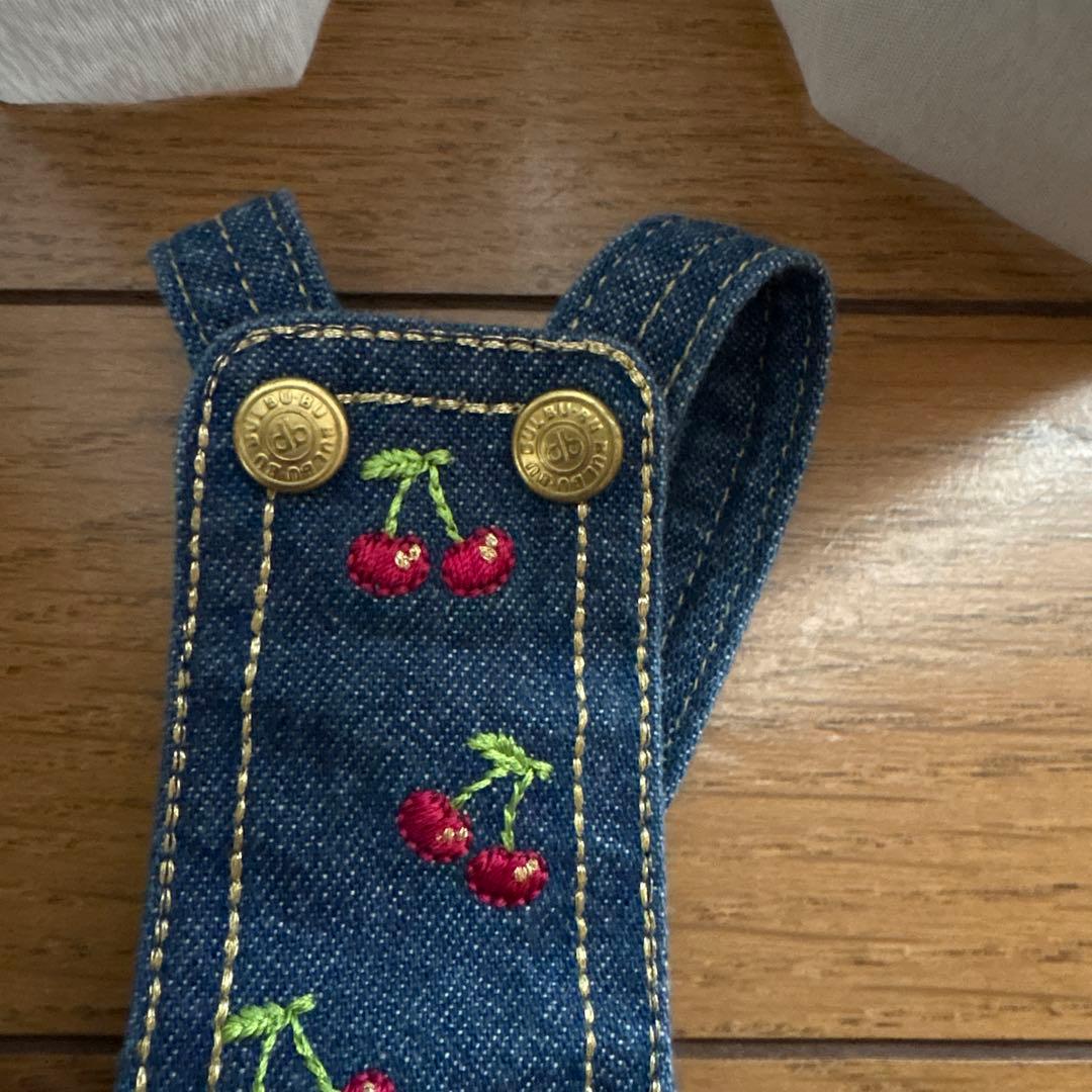 ブルブブ★さくらんぼ刺繍 デニムスカート XXS