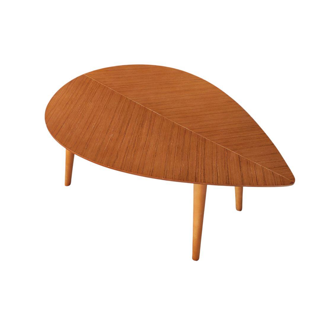 ローテーブル　リーフ　葉型　木製　センターテーブル