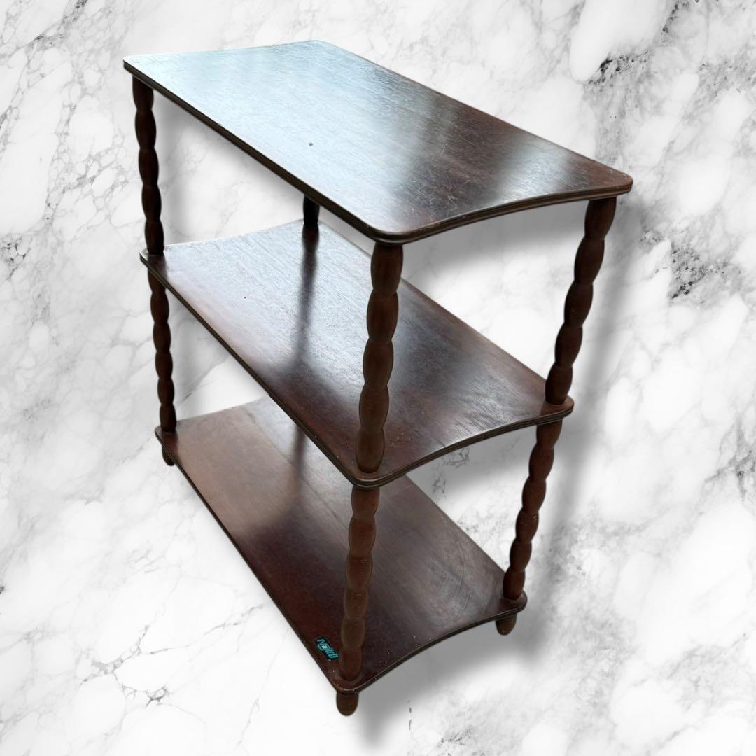 Najico 木製3段ラック 幅58×奥行31×高さ67cm ダークブラウン