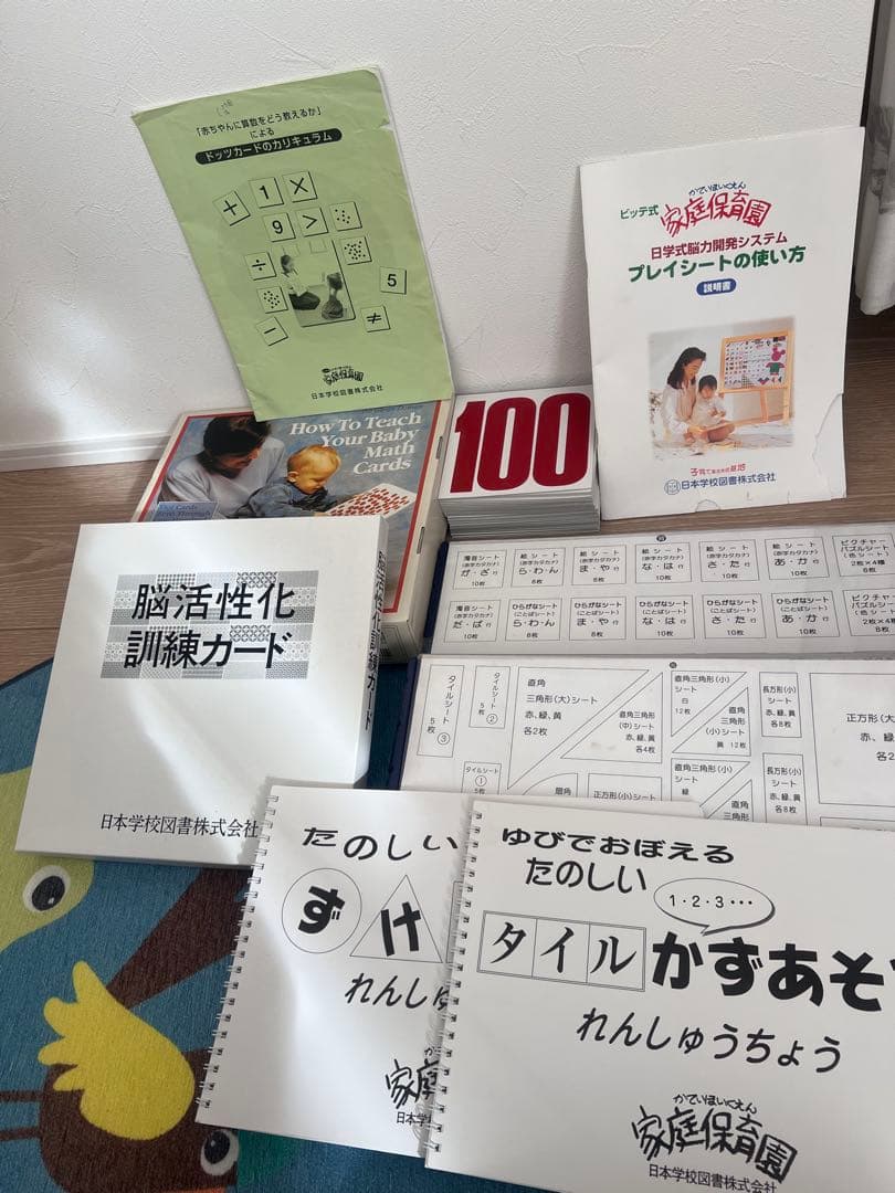 家庭保育園　第二教室　ドッツカード他、書籍8冊、DVD2本