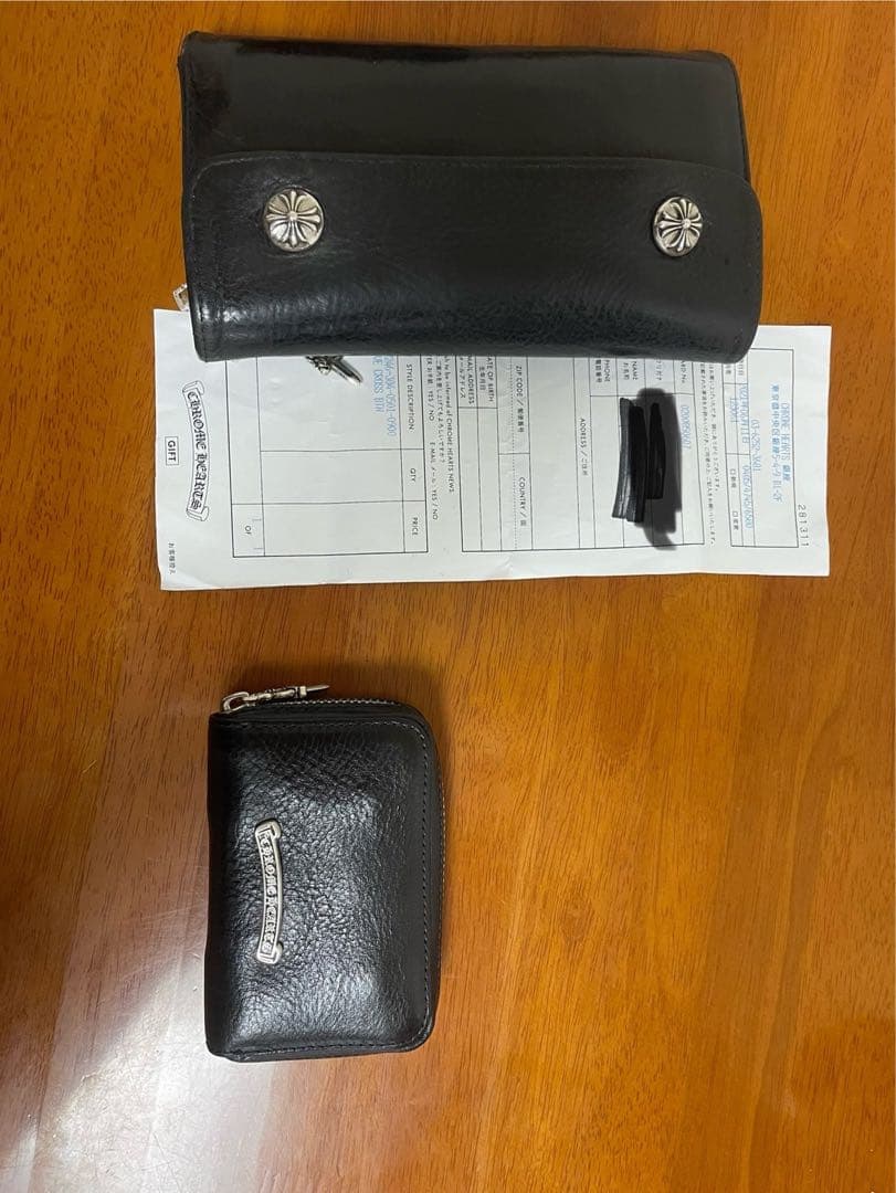 chrome hearts/クロムハーツ ラウンドジップ レザーケース