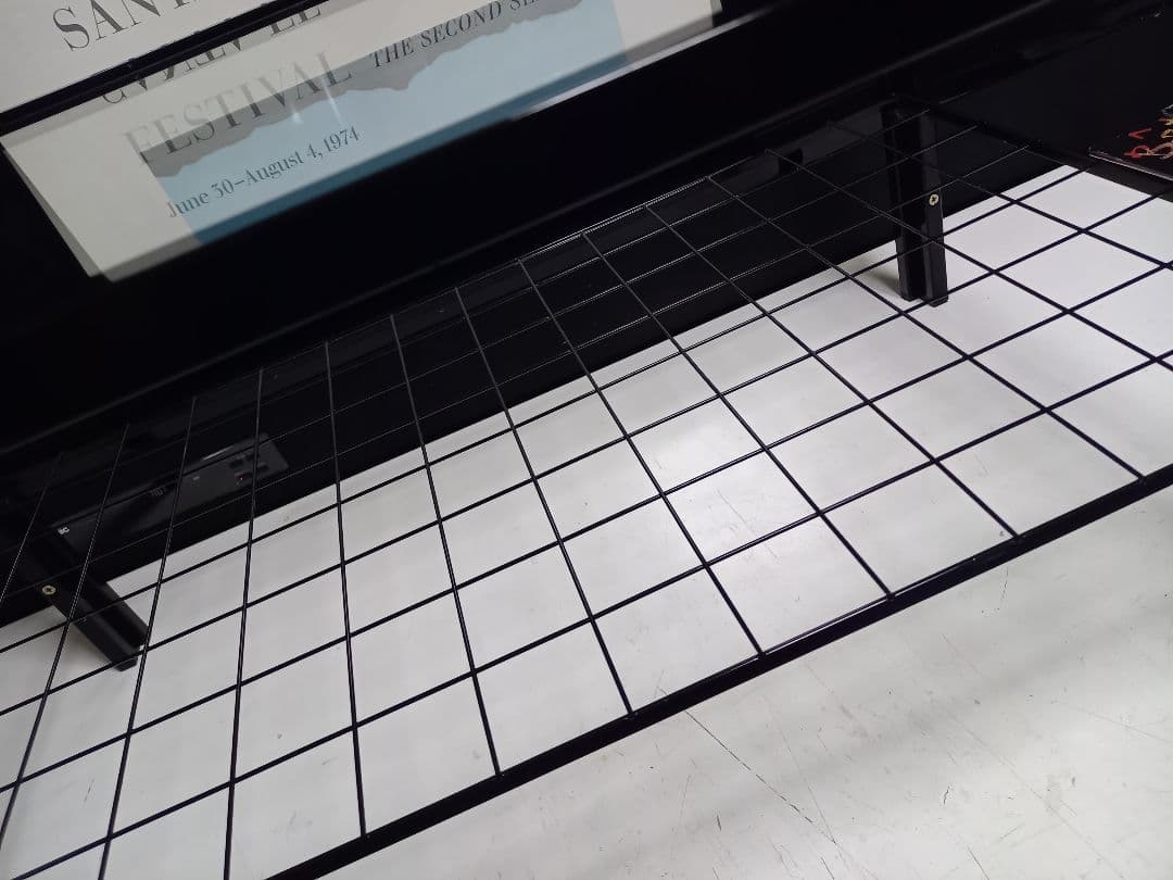 レア　1980's　ポストモダン　スペースエイジ　ワイヤーラック　ガラステーブル