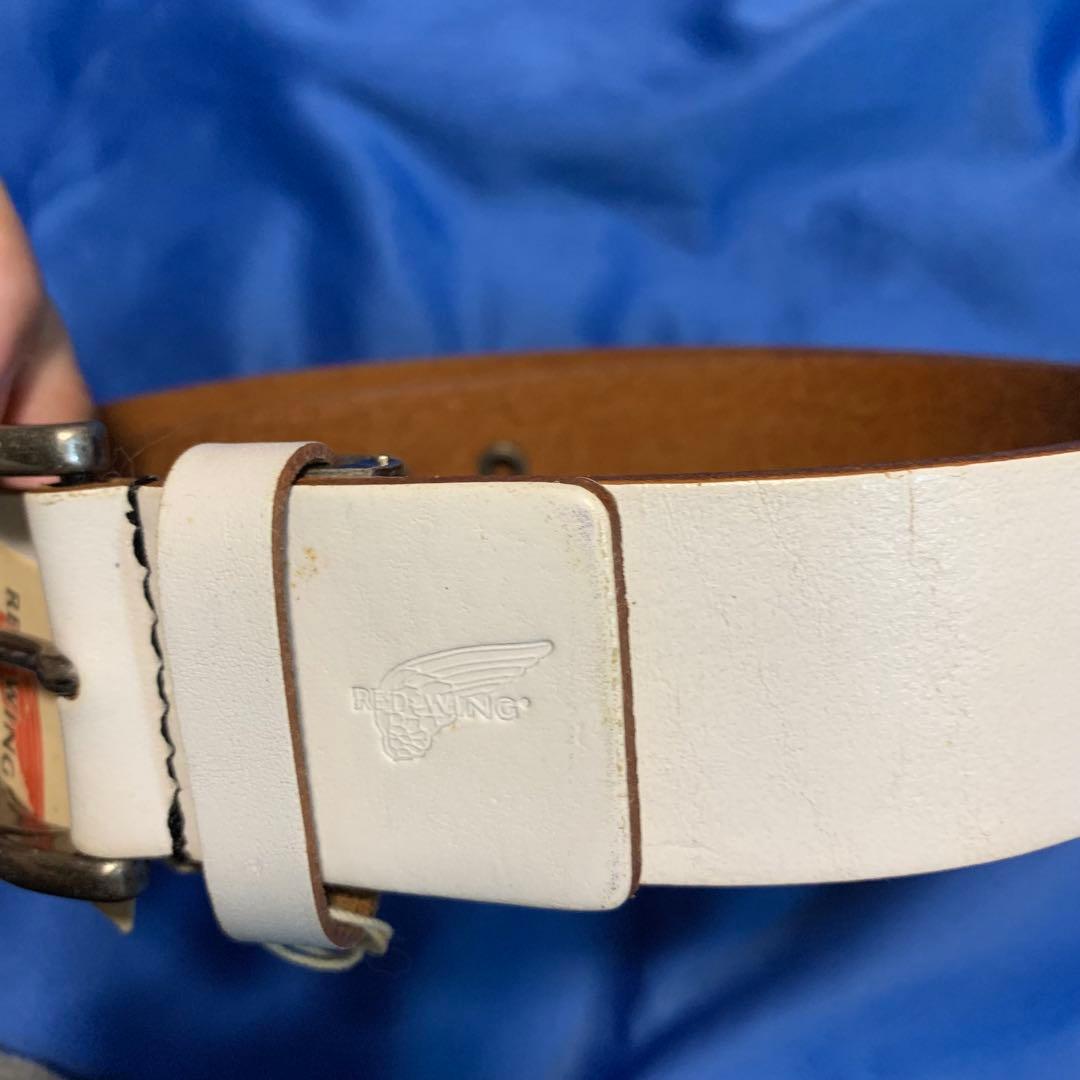 d*2様 【RED WING】RW1111 牛革レザーベルト 白 ロゴ刻印 タグ