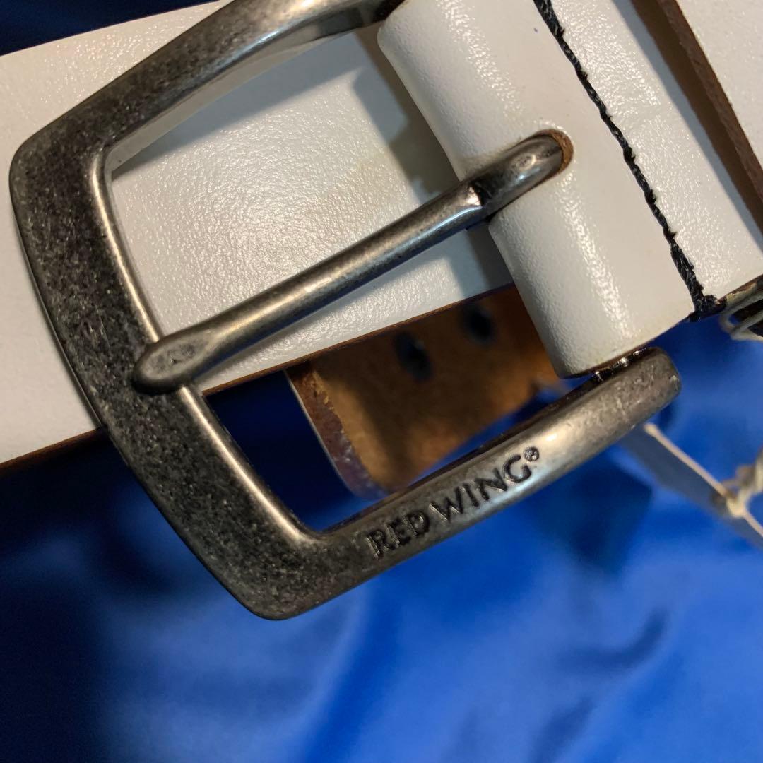 d*2様 【RED WING】RW1111 牛革レザーベルト 白 ロゴ刻印 タグ