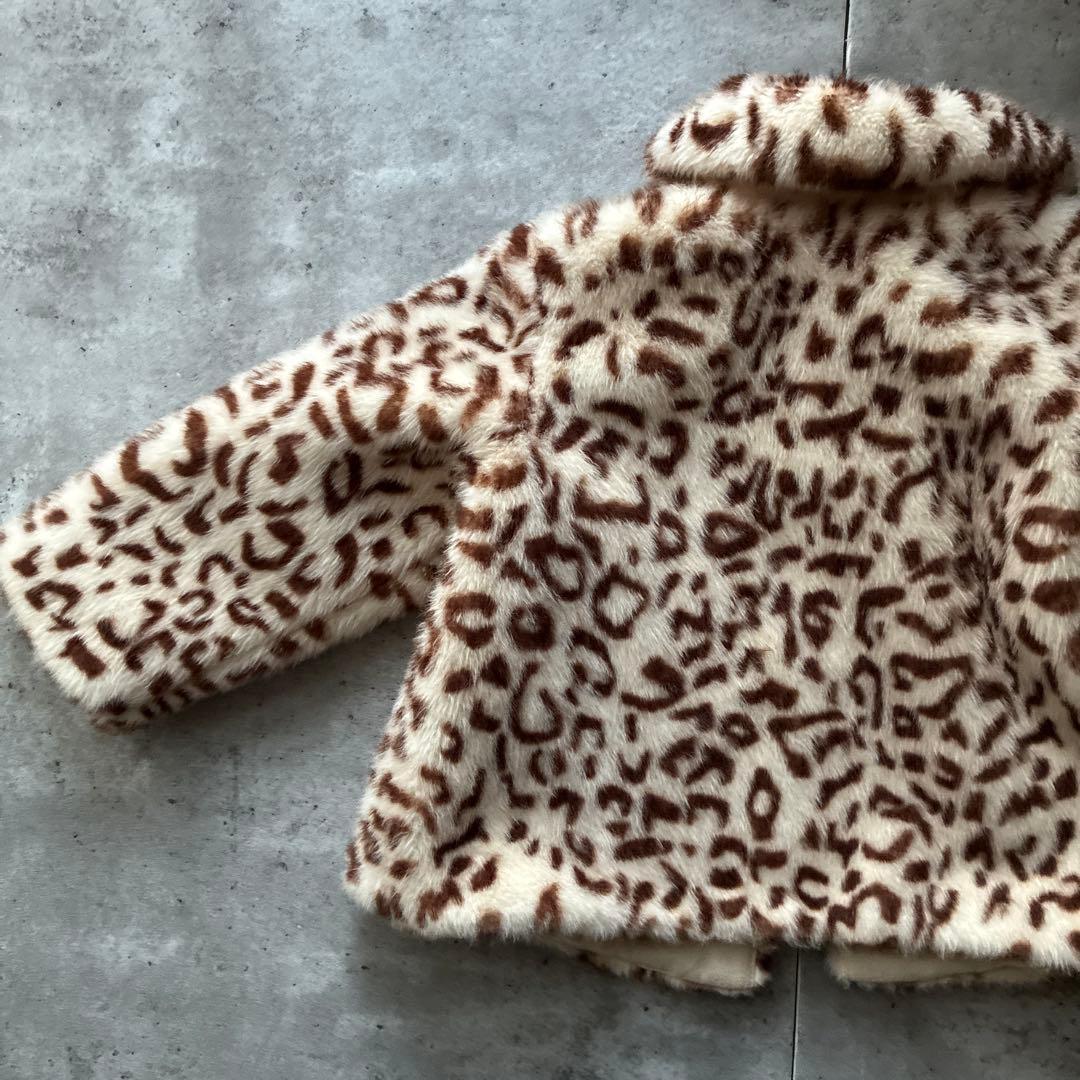 Bonpoint ヒョウ柄ファーコート ボンポワン　ファーコート