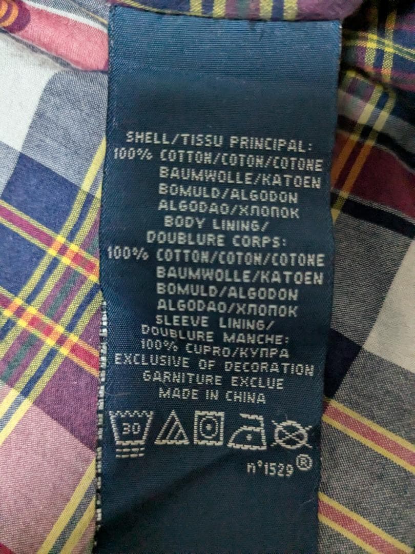 90s ラルフローレン スイングトップ TALONジップ L 紺 チェック