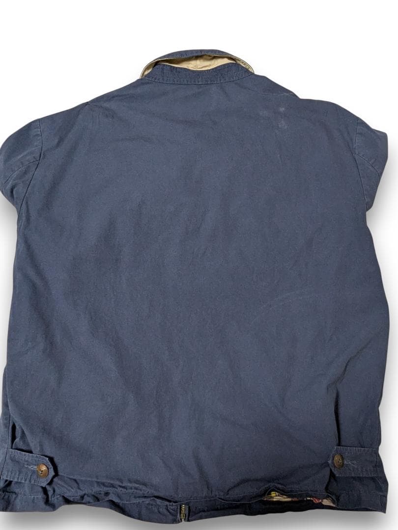 90s ラルフローレン スイングトップ TALONジップ L 紺 チェック