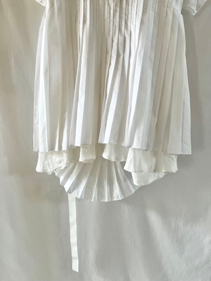 【美品】sacai サカイ バックスタイル デザイン プリーツ ブラウス