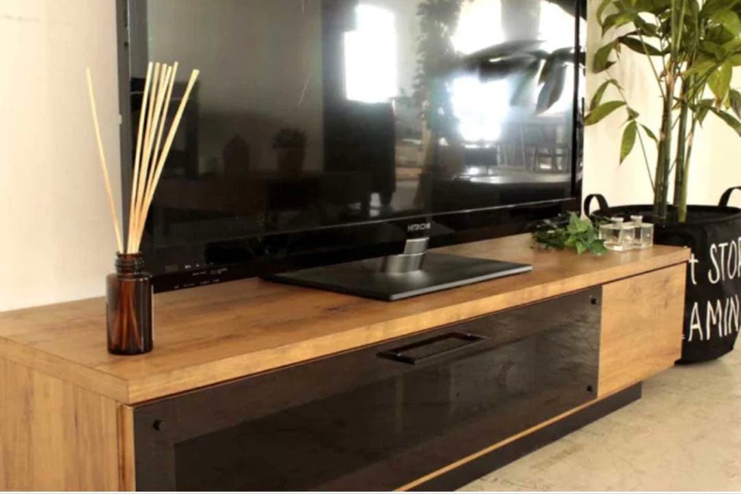 木目調テレビ台 140cm幅 オープン収納