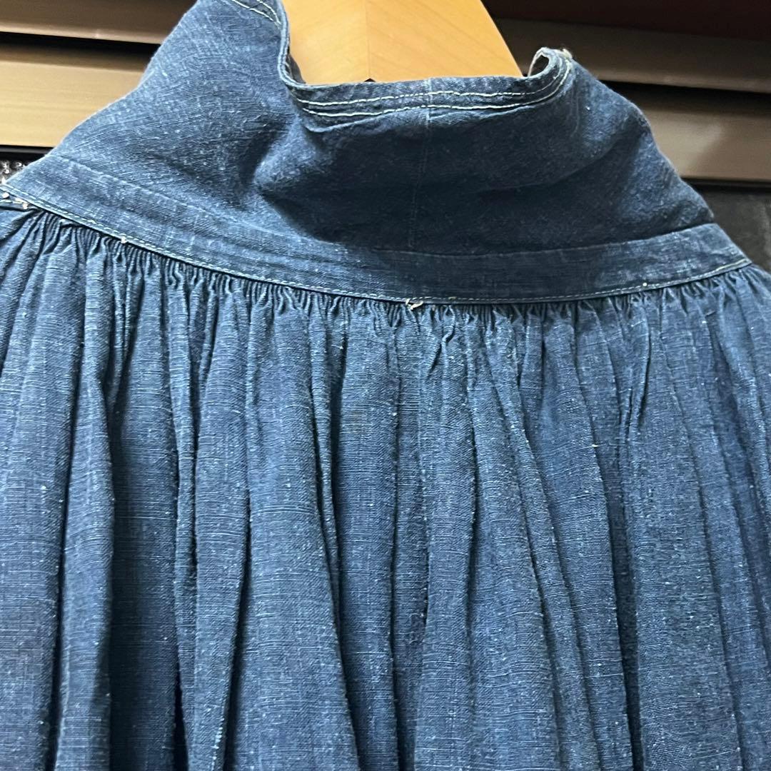 1900s 10s french vintage インディゴリネン スモック